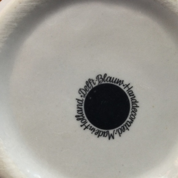 Vintage Delft Coffee Cup Blue Windmill Dutch Flower Hand Painted - Picture 4 of 4